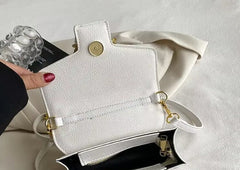 Luxury Metal Square Leather Shoulder Bags Mssza