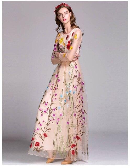 Embroidery Layered Floral Maxi Dresses Mssaz Desses