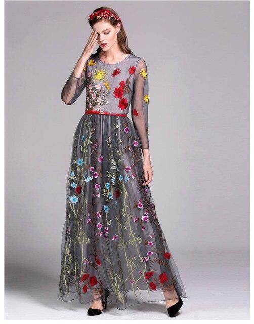 Embroidery Layered Floral Maxi Dresses Mssaz Desses