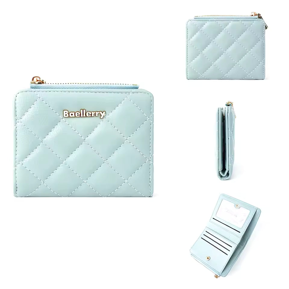 Luxury PU Leather Card Holder Coin Pocket Zipper Short Wallet Mssza