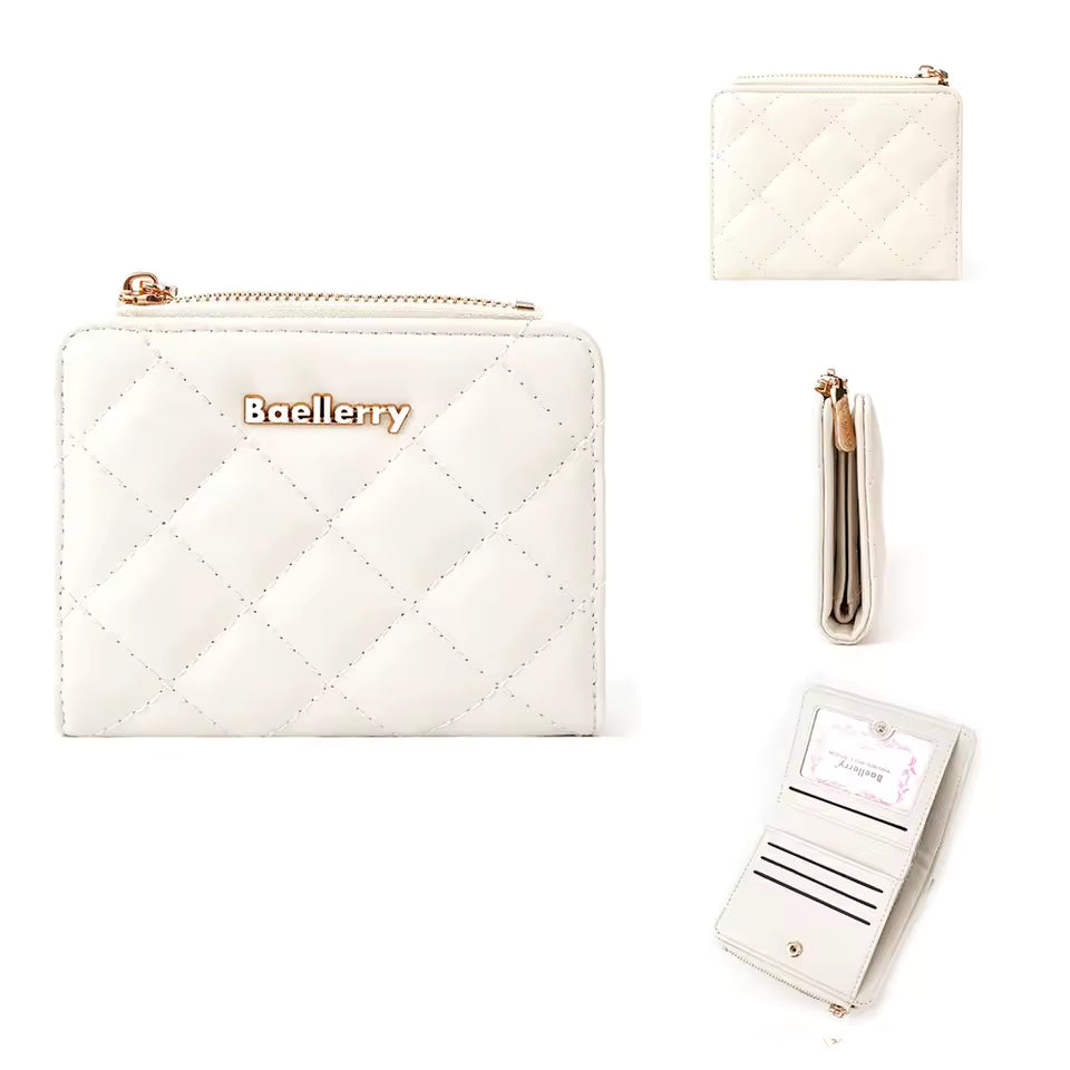 Luxury PU Leather Card Holder Coin Pocket Zipper Short Wallet Mssza