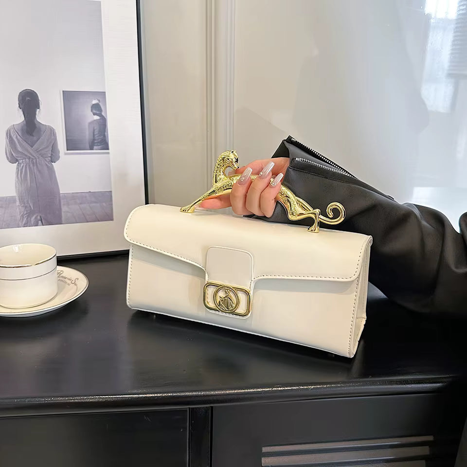 Luxury PU Leather Metal Buckle Zipper Shoulder Bags Mssza