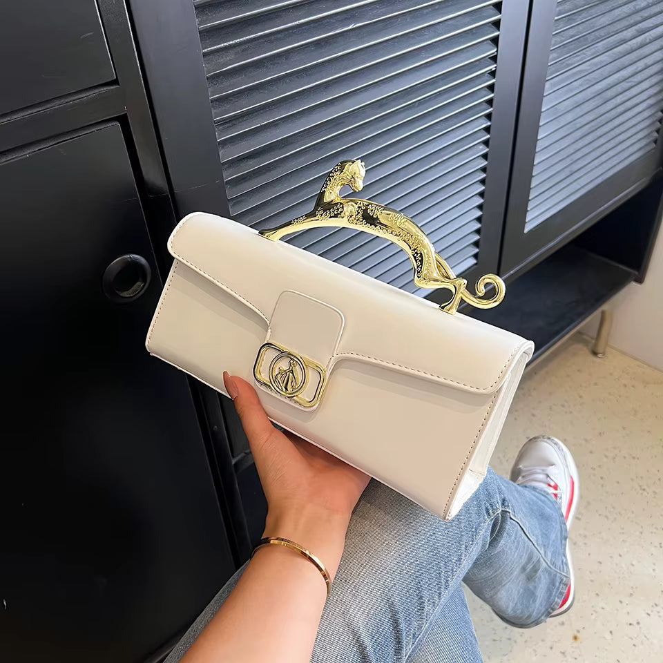 Luxury PU Leather Metal Buckle Zipper Shoulder Bags Mssza