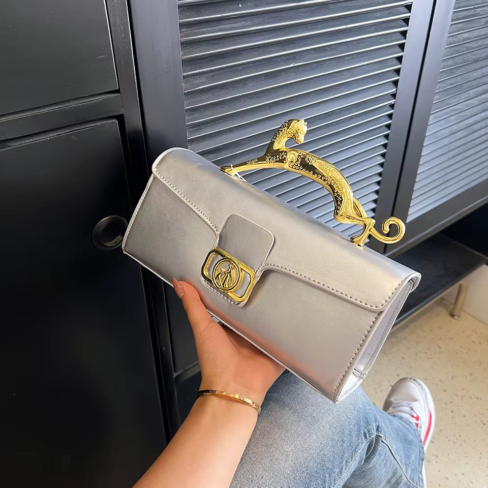 Luxury PU Leather Metal Buckle Zipper Shoulder Bags Mssza