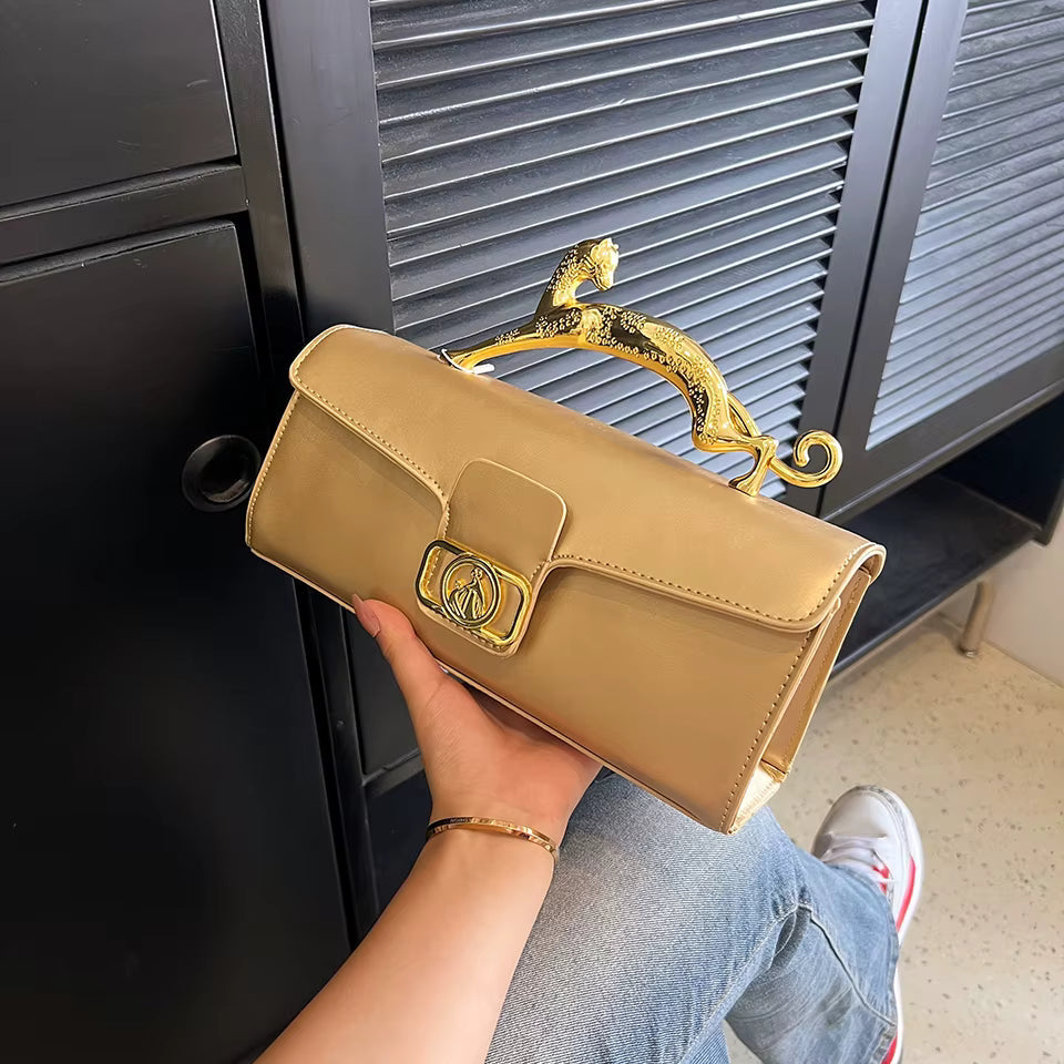 Luxury PU Leather Metal Buckle Zipper Shoulder Bags Mssza