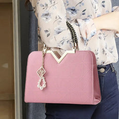 Luxury Patchwork Shoulder Messenger Office Work PU Leather Bag Mssza