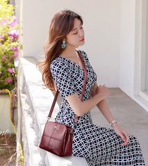 Luxury Pu Leather Letter Interior Slot Pocket Shoulder Bag Mssza