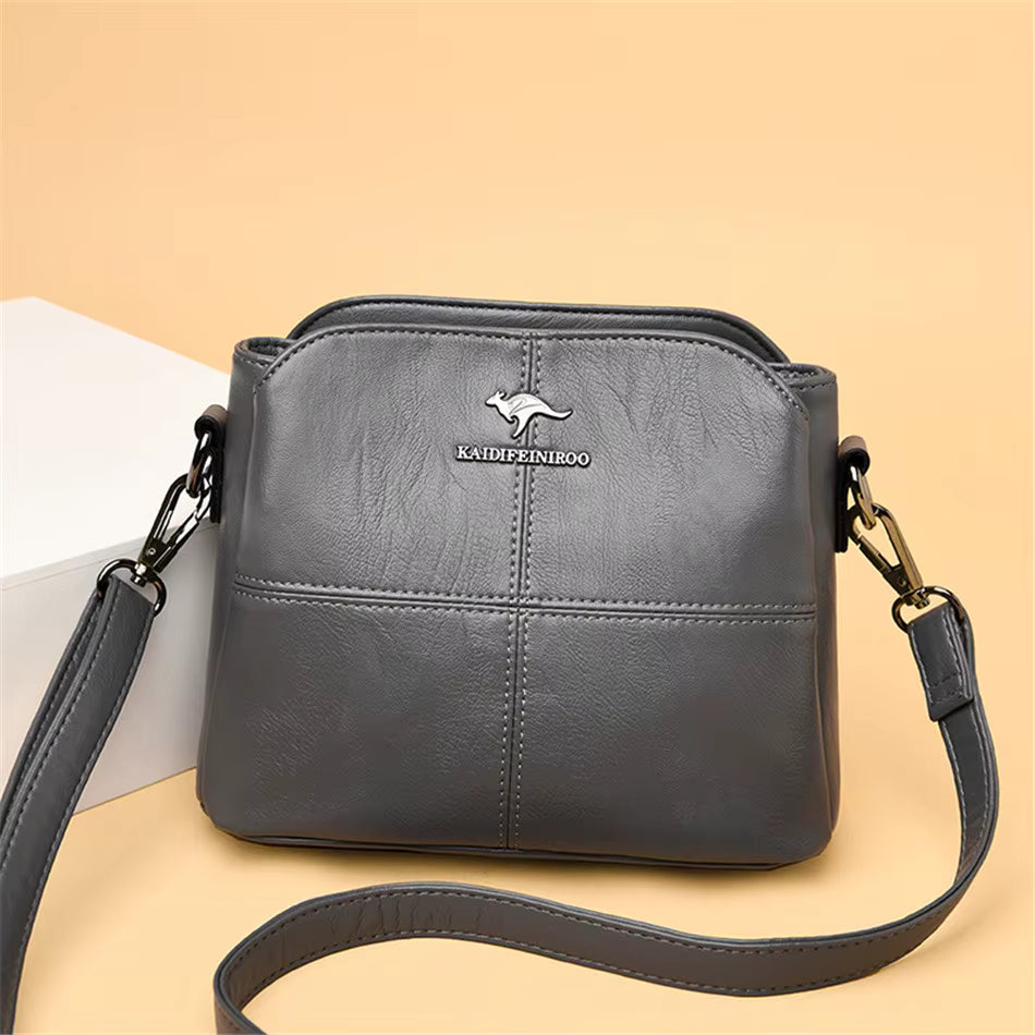 Luxury Pu Leather Letter Interior Slot Pocket Shoulder Bag Mssza