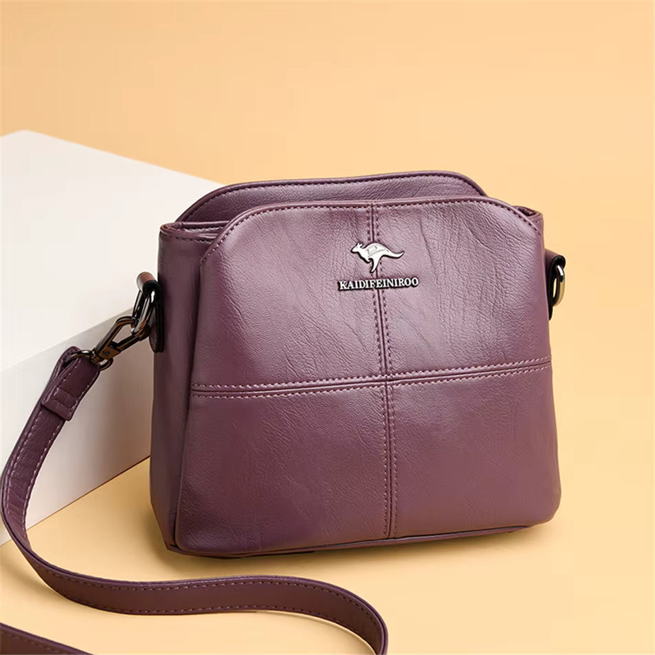 Luxury Pu Leather Letter Interior Slot Pocket Shoulder Bag Mssza