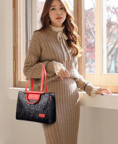 Luxury Quality Leather Letter Large Capacity Shoulder Bags Mssza