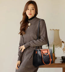 Luxury Quality Leather Letter Large Capacity Shoulder Bags Mssza