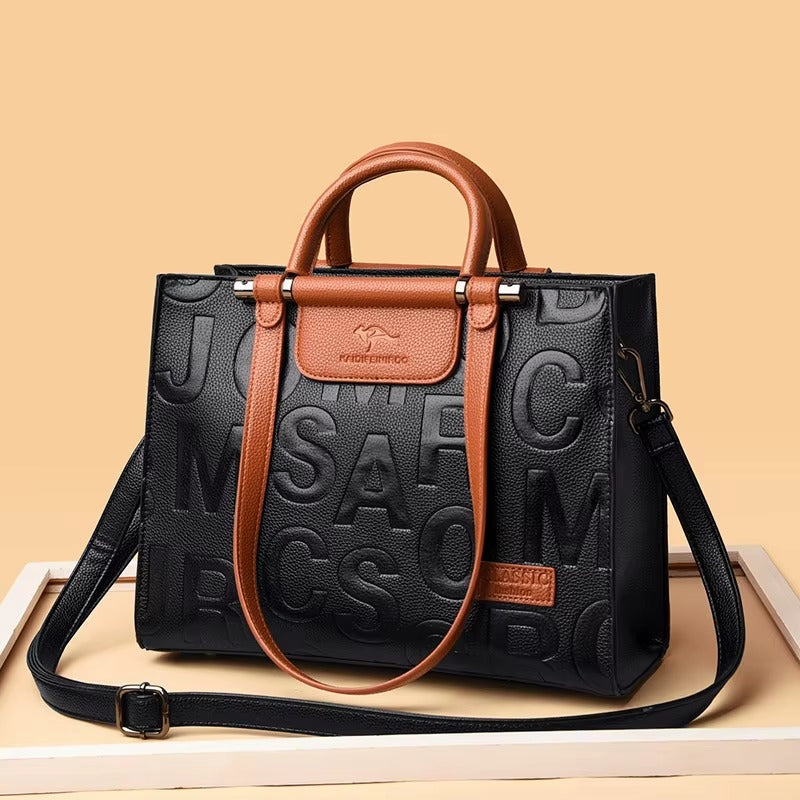 Luxury Quality Leather Letter Large Capacity Shoulder Bags Mssza