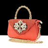 Luxury Rhinestone High Heels for Party Wedding Pointed Toe Shoe Bag Set Mssza