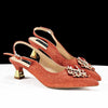 Luxury Rhinestone High Heels for Party Wedding Pointed Toe Shoe Bag Set Mssza