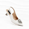 Luxury Rhinestone High Heels for Party Wedding Pointed Toe Shoe Bag Set Mssza