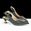 Luxury Rhinestone High Heels for Party Wedding Pointed Toe Shoe Bag Set Mssza