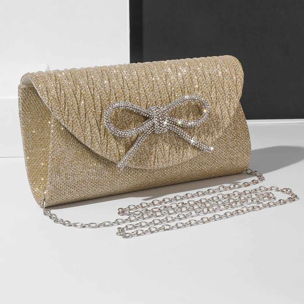 Luxury Rhinestone Satin Sparkly Satchel Wedding Party Prom Clutch Evening Bag Mssza