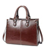 Luxury Rivet Zipper Genuine Leather Cowhide Tote Handbags Mssza