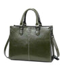 Luxury Rivet Zipper Genuine Leather Cowhide Tote Handbags Mssza