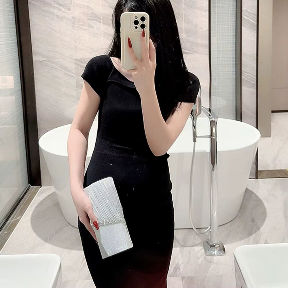 Luxury Sequins Glitter Banquet Wedding Party Chain Shoulder Dinner Clutches Bag Mssza