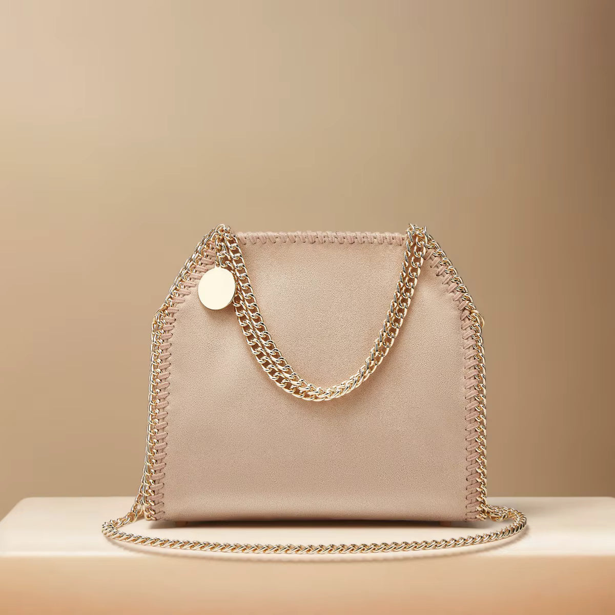 Luxury Single Cross Chain Shoulder Metal Decoration Square Handbag Mssza