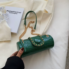 Luxury Small Chain Barrel Shaped PU Leather Bags Mssza