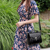 Luxury Small Square High Quality PU Leather Flap Crossbody Shoulder Bag Mssza