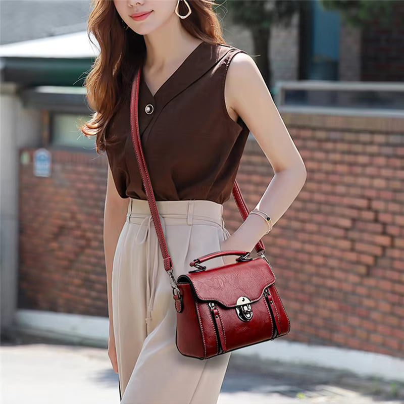 Luxury Small Square High Quality PU Leather Flap Crossbody Shoulder Bag Mssza