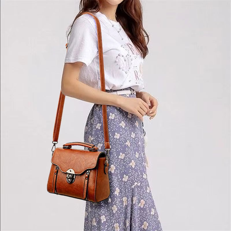 Luxury Small Square High Quality PU Leather Flap Crossbody Shoulder Bag Mssza