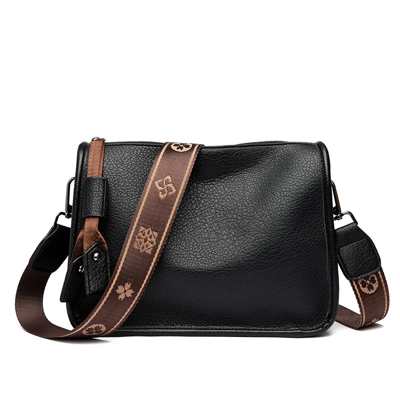 Luxury Soft Cowhide High Quality Genuine Leather Shoulder Crossbody Tote Bag Mssza