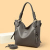 Luxury Soft Genuine Leather Solid Color Cowhide Tote Shoulder Messenger Handbag Mssza