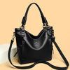Luxury Soft Genuine Leather Solid Color Cowhide Tote Shoulder Messenger Handbag Mssza