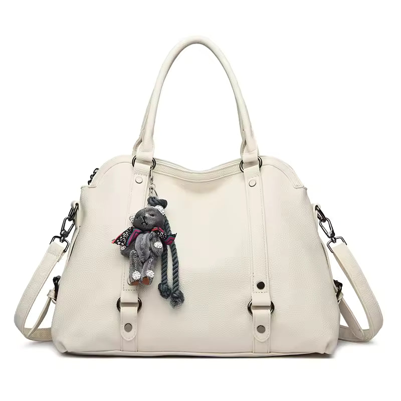 Luxury Soft PU Leather Designer Large Capacity Solid Color Tote Sac Handbags Mssza