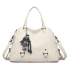 Luxury Soft PU Leather Designer Large Capacity Solid Color Tote Sac Handbags Mssza