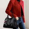 Luxury Soft PU Leather Designer Large Capacity Solid Color Tote Sac Handbags Mssza