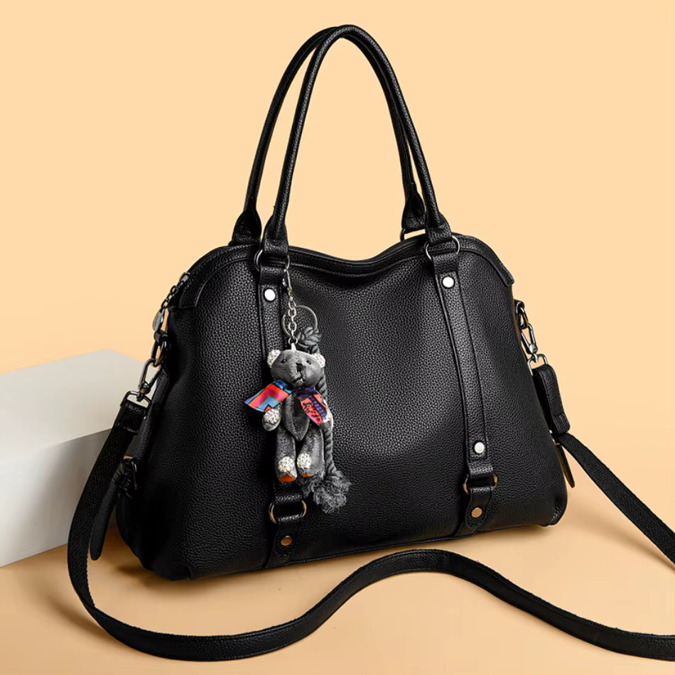 Luxury Soft PU Leather Designer Large Capacity Solid Color Tote Sac Handbags Mssza