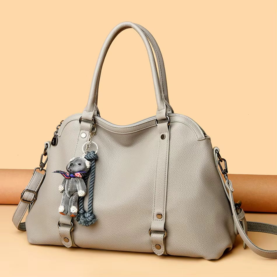 Luxury Soft PU Leather Designer Large Capacity Solid Color Tote Sac Handbags Mssza