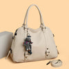 Luxury Soft PU Leather Designer Large Capacity Solid Color Tote Sac Handbags Mssza