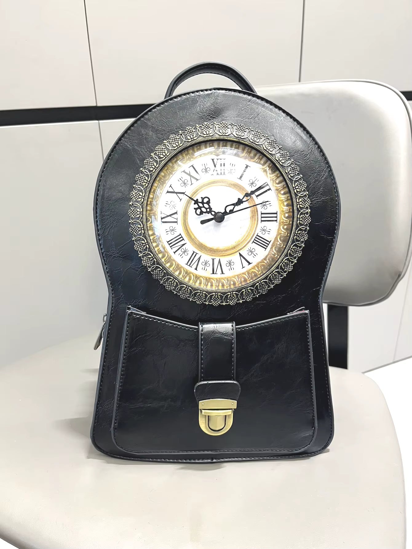 Luxury Solid Clock Pattern Travel Outdoor Designer Backpack Mssza