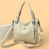 Luxury  Solid Color Cowhide Soft Genuine Leather Shoulder Messenger Bag Mssza