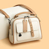 Luxury Solid Color Interior Zipper Pocket PU Leather Handbag Mssza