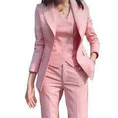 Luxury Solid Color Single Breasted Peak Lapel Formal Occasion 3 Piece Jacket Pants Vest Suits Mssza
