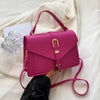 Luxury Solid Color Square with Top Handle and Flap Minimalist Crossbody Bag Mssza