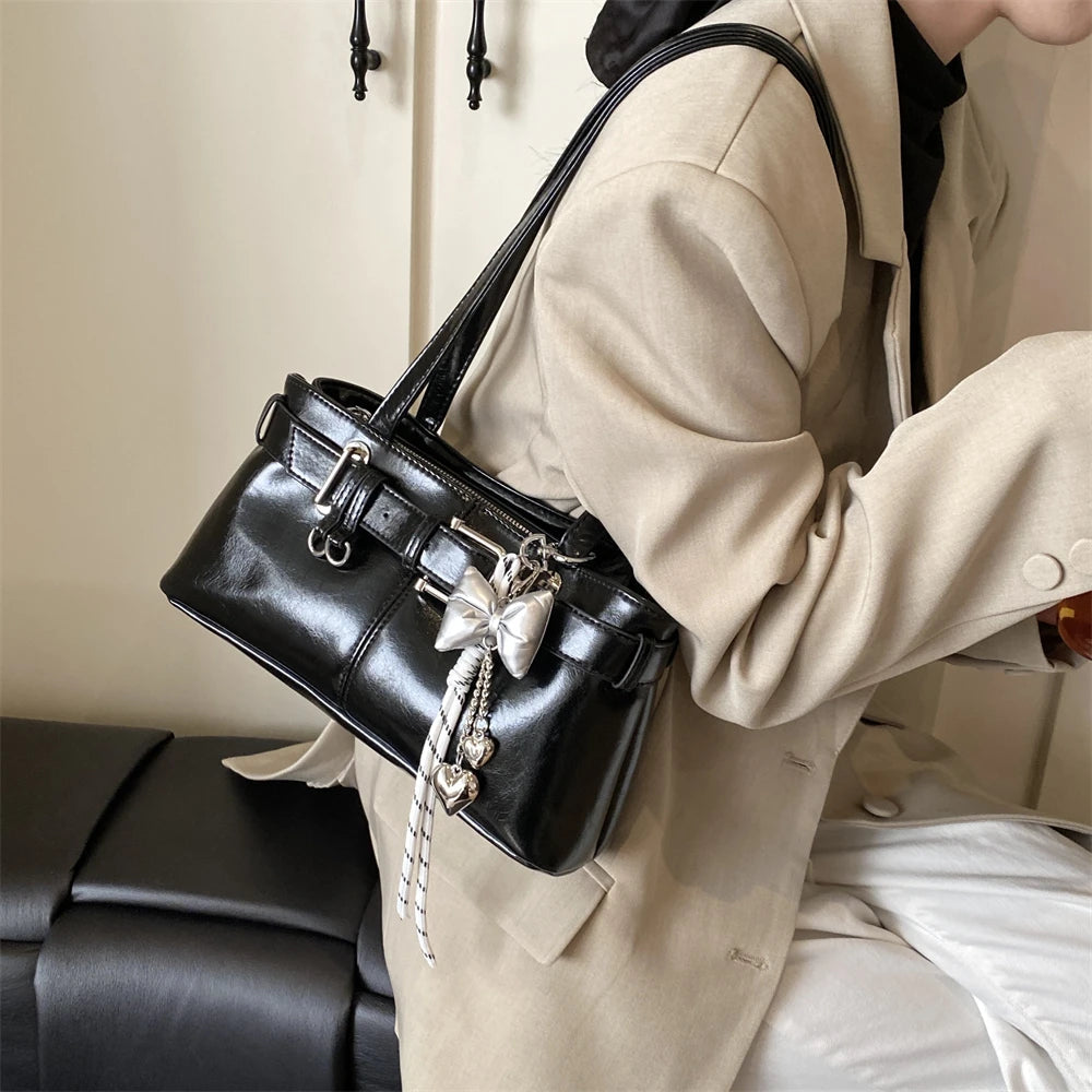 Luxury Solid Designer Branded Totes Belt Buckle Design Shoulder Satchels Bag Mssza