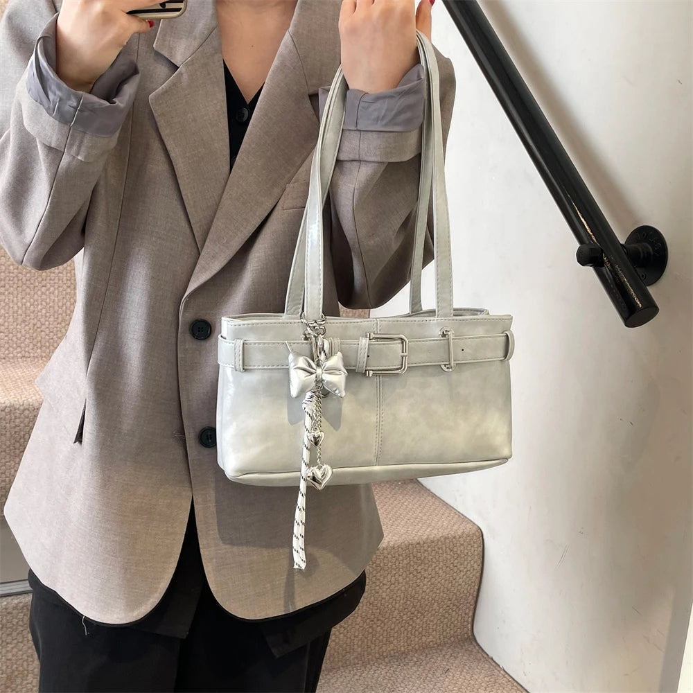 Luxury Solid Designer Branded Totes Belt Buckle Design Shoulder Satchels Bag Mssza