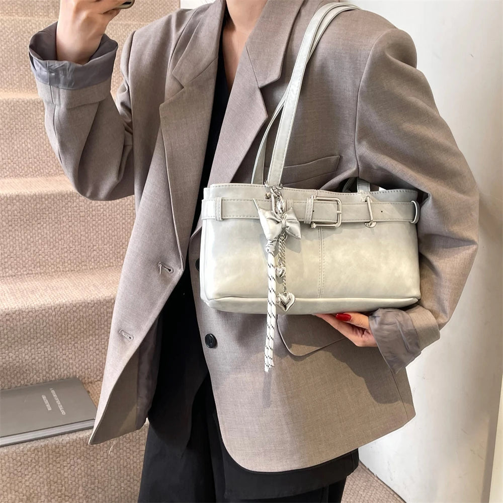 Luxury Solid Designer Branded Totes Belt Buckle Design Shoulder Satchels Bag Mssza