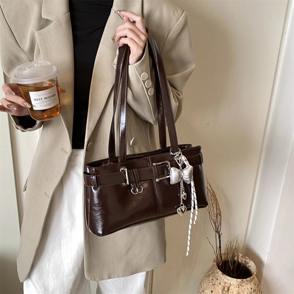 Luxury Solid Designer Branded Totes Belt Buckle Design Shoulder Satchels Bag Mssza