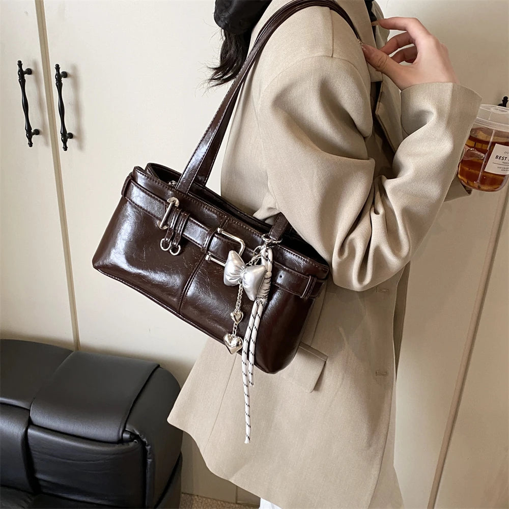 Luxury Solid Designer Branded Totes Belt Buckle Design Shoulder Satchels Bag Mssza