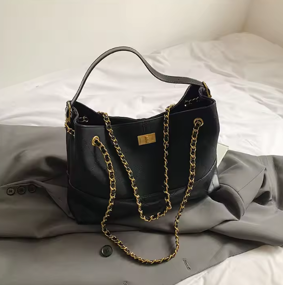 Luxury Solid Vintage Quilted Chain Strap Daily Use Shoulder Tote Bag Mssza