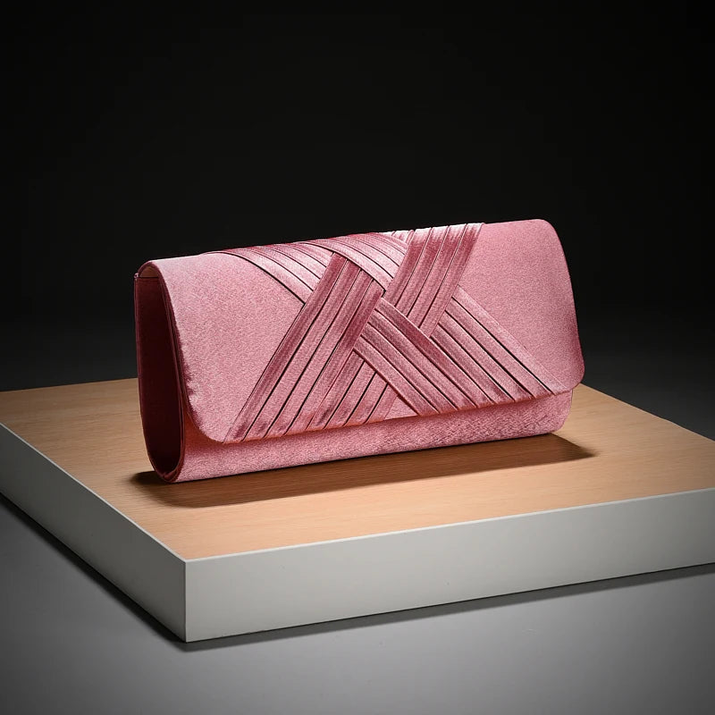 Luxury Stripes Designer One-shoulder Envelope Evening Clutch Bags Mssza